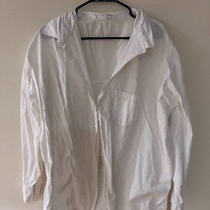 Oversized white button down